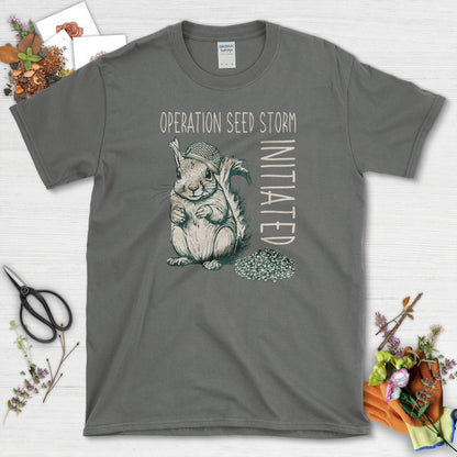 Seed Storm Squirrel T-Shirt Charcoal / S T-Shirt