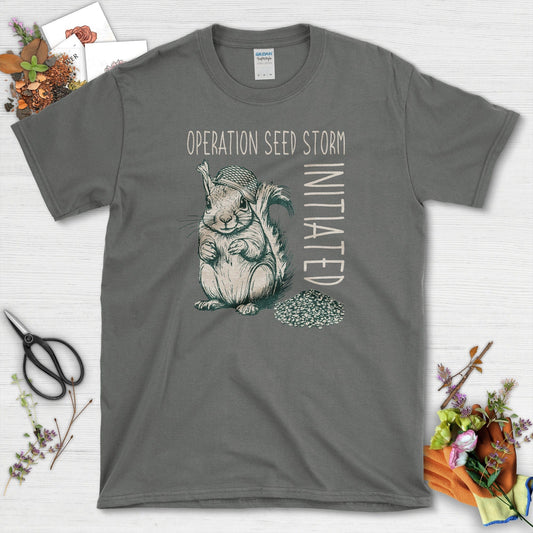 Seed Storm Squirrel T-Shirt Charcoal / S T-Shirt