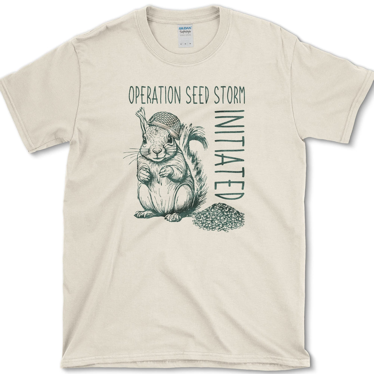 Seed Storm Squirrel T-Shirt Natural / S Essential Tees