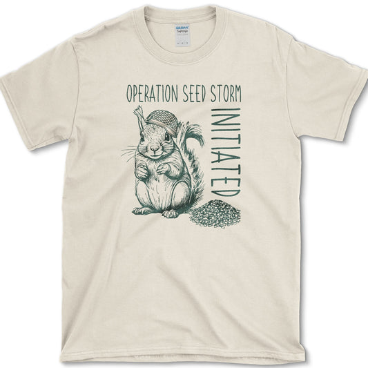 Seed Storm Squirrel T-Shirt Natural / S Essential Tees