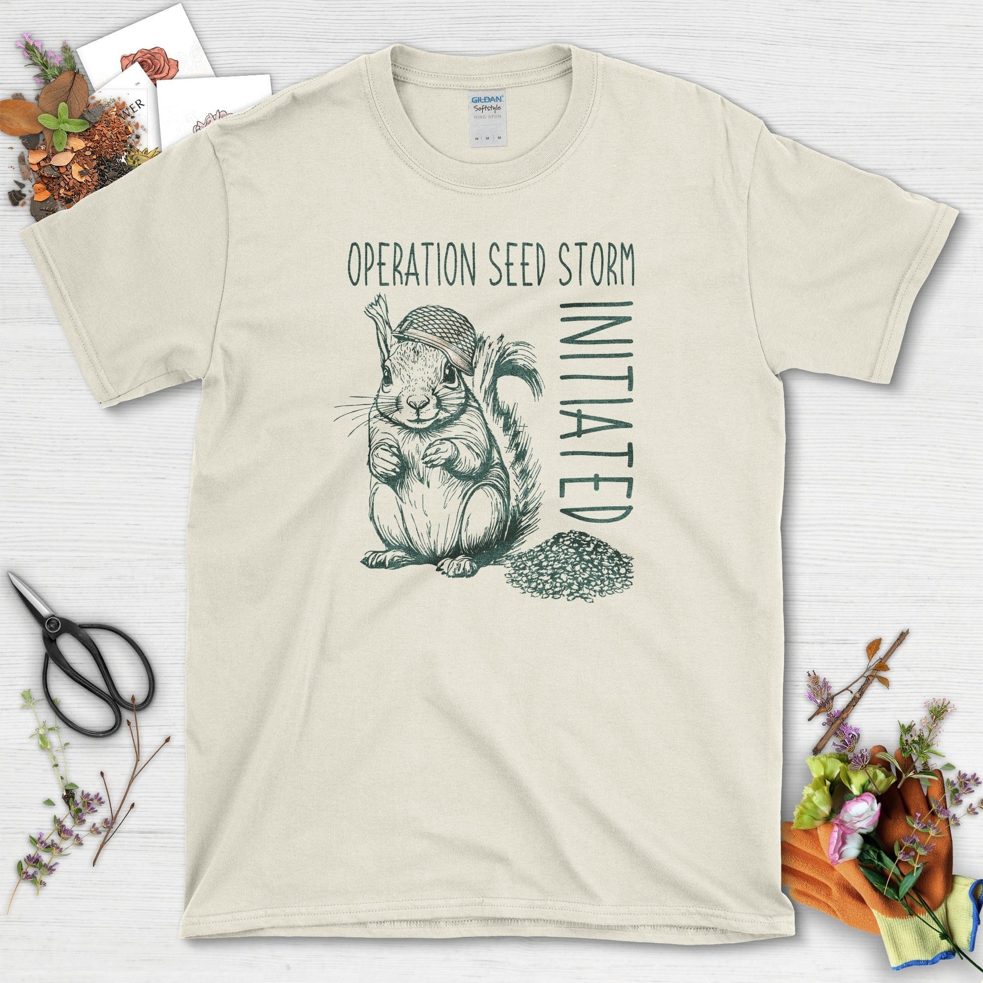 Seed Storm Squirrel T-Shirt Natural / S T-Shirt