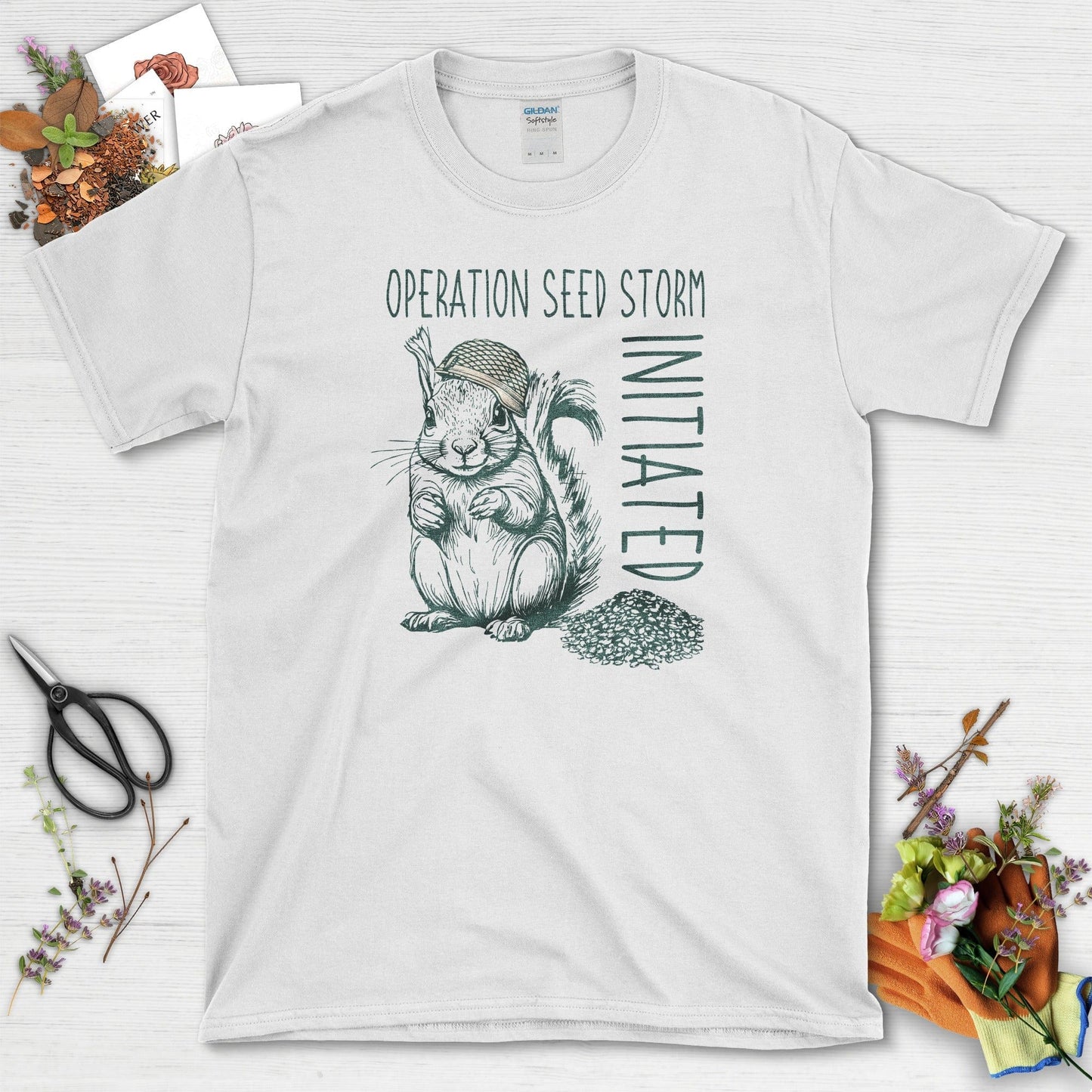 Seed Storm Squirrel T-Shirt White / S T-Shirt