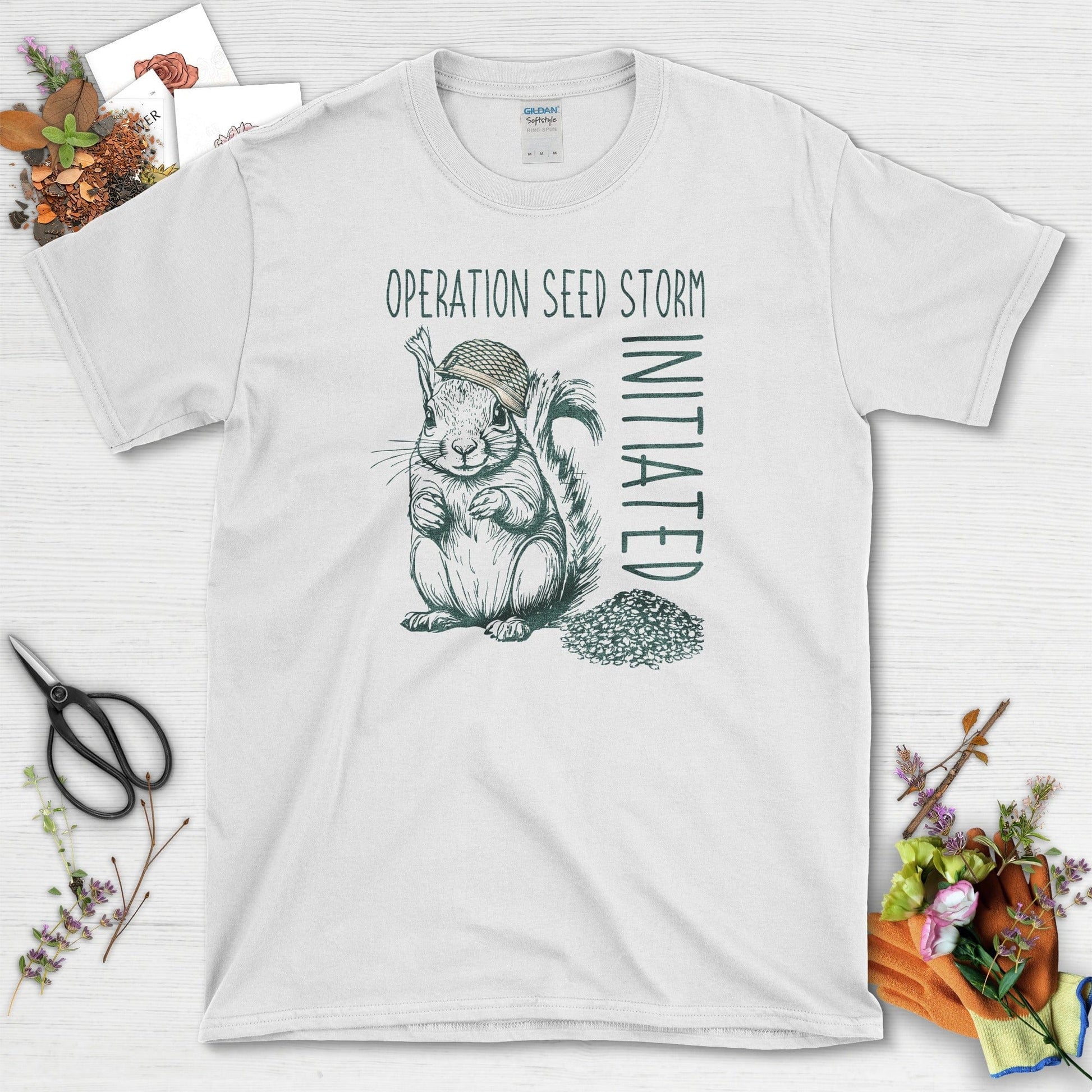 Seed Storm Squirrel T-Shirt White / S T-Shirt