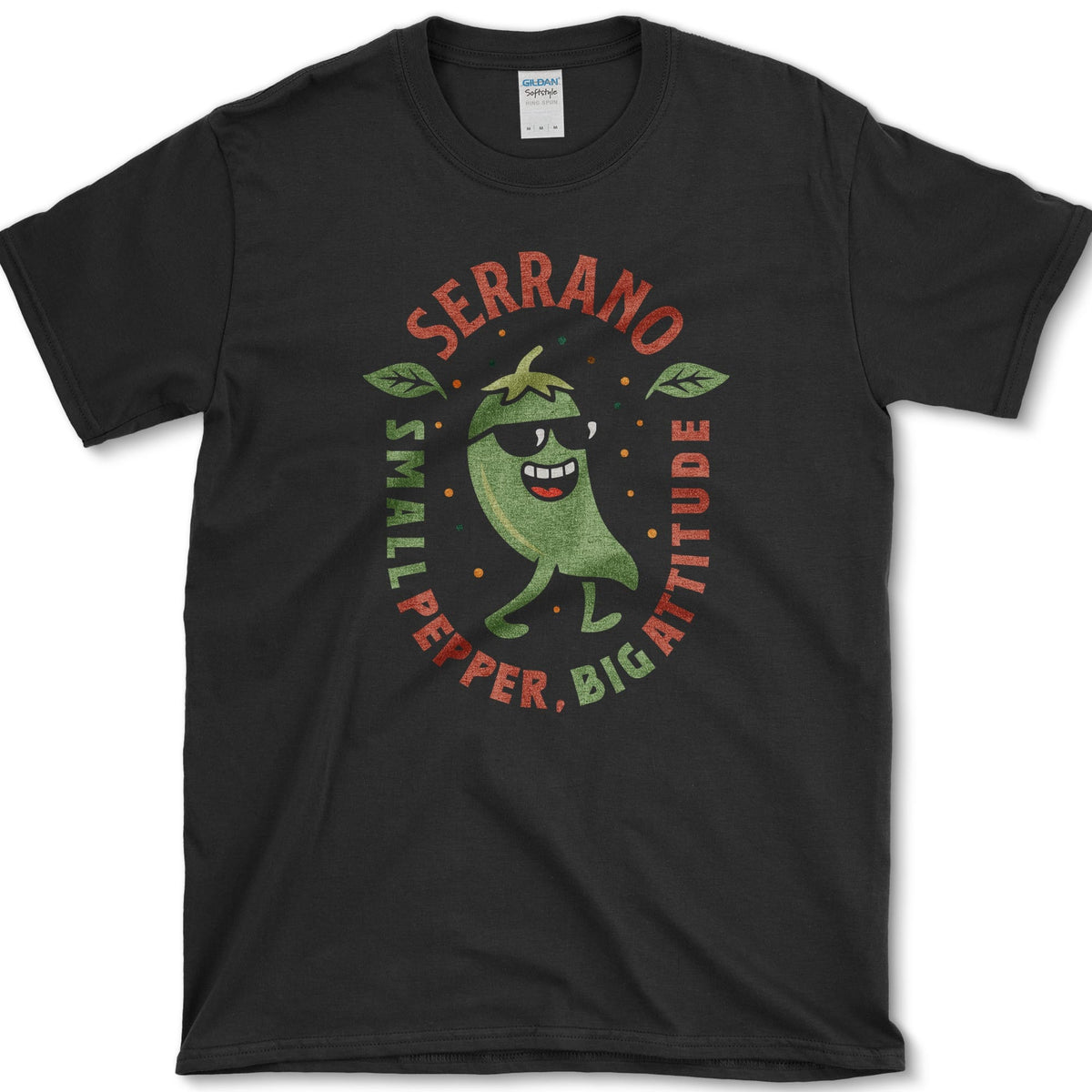 Serrano Pepper Big Attitude T-Shirt Black / S Essential Tees