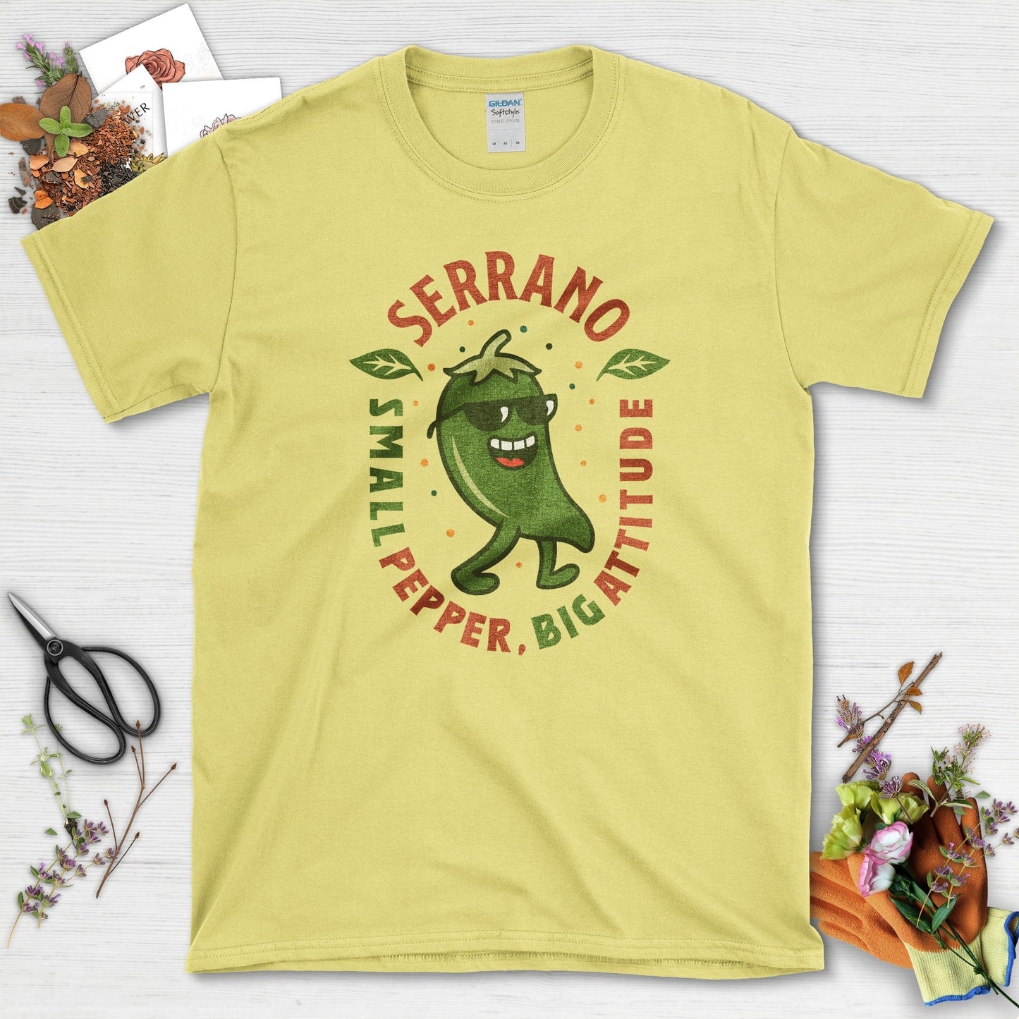 Serrano Pepper Big Attitude T-Shirt Cornsilk / M Physical Item