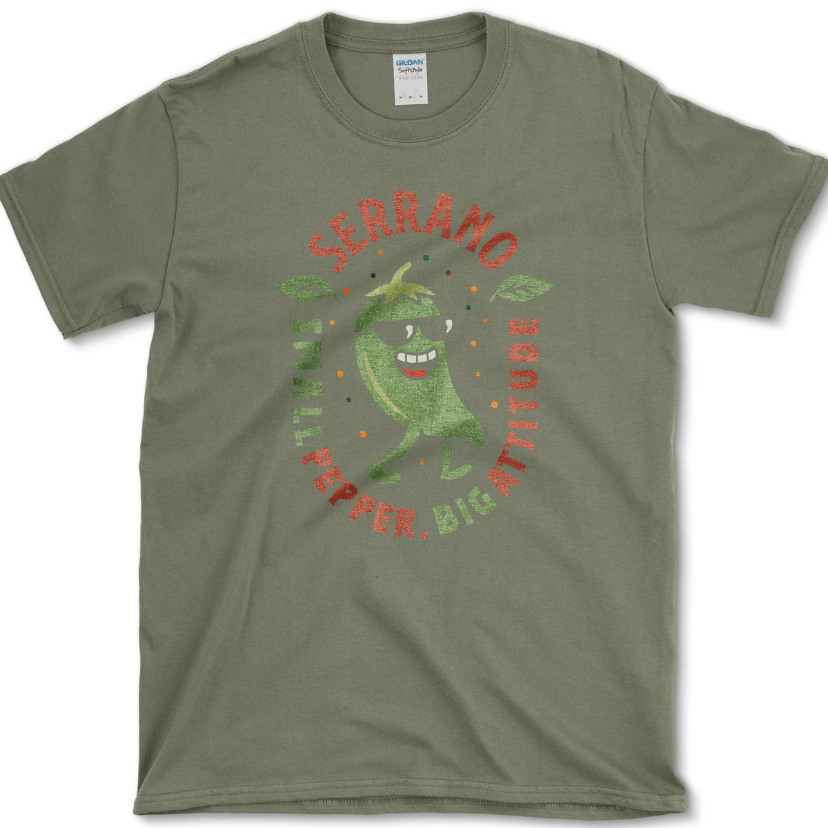 Serrano Pepper Big Attitude T-Shirt Military Green / S Essential Tees