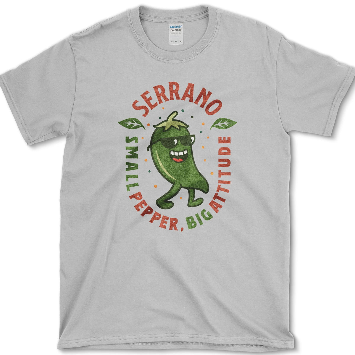 Serrano Pepper Big Attitude T-Shirt Sport Grey / S Essential Tees