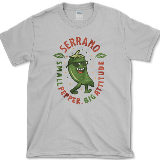 Serrano Pepper Big Attitude T-Shirt Sport Grey / S Essential Tees