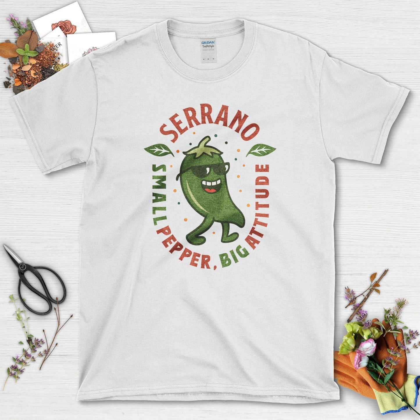 Serrano Pepper Big Attitude T-Shirt White / M Physical Item