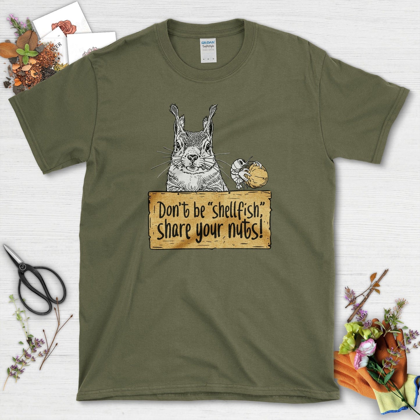 Share Your Nuts Funny T-Shirt Military Green / S T-Shirt