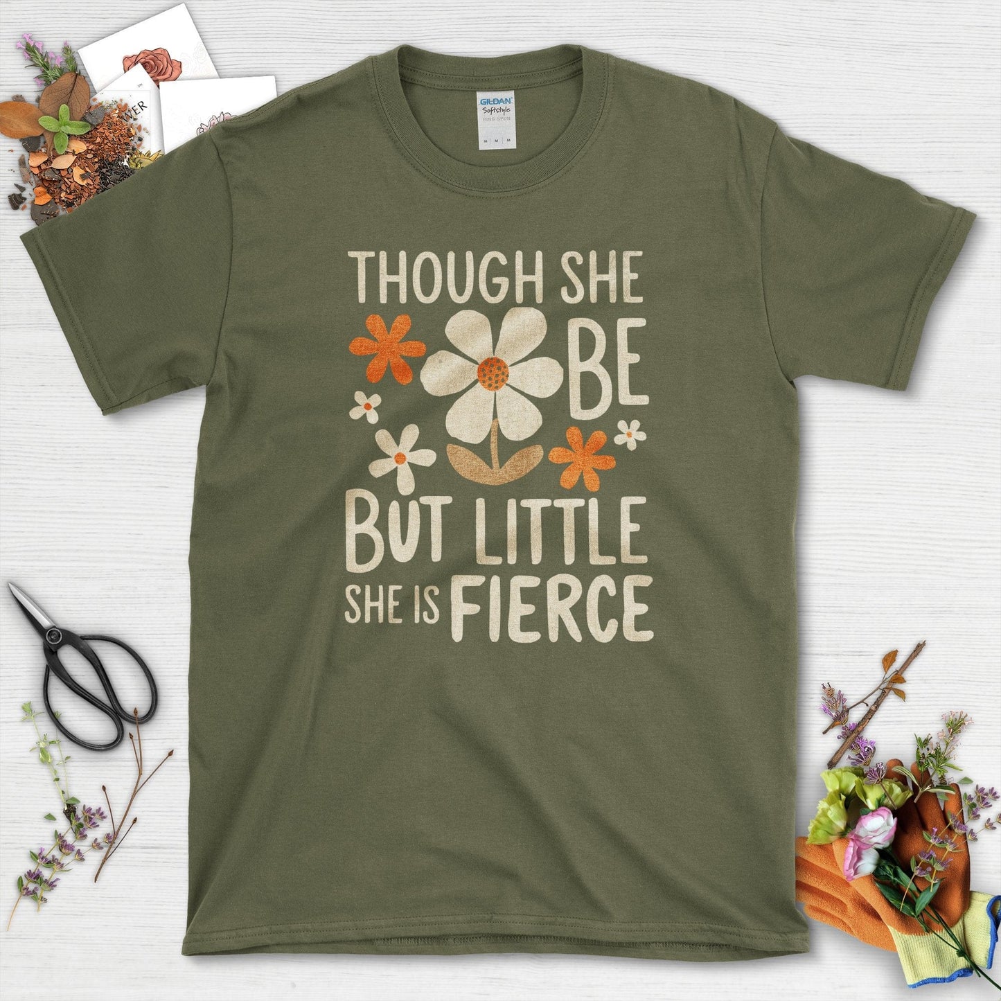 She Is Fierce T-Shirt Military Green / S T-Shirt