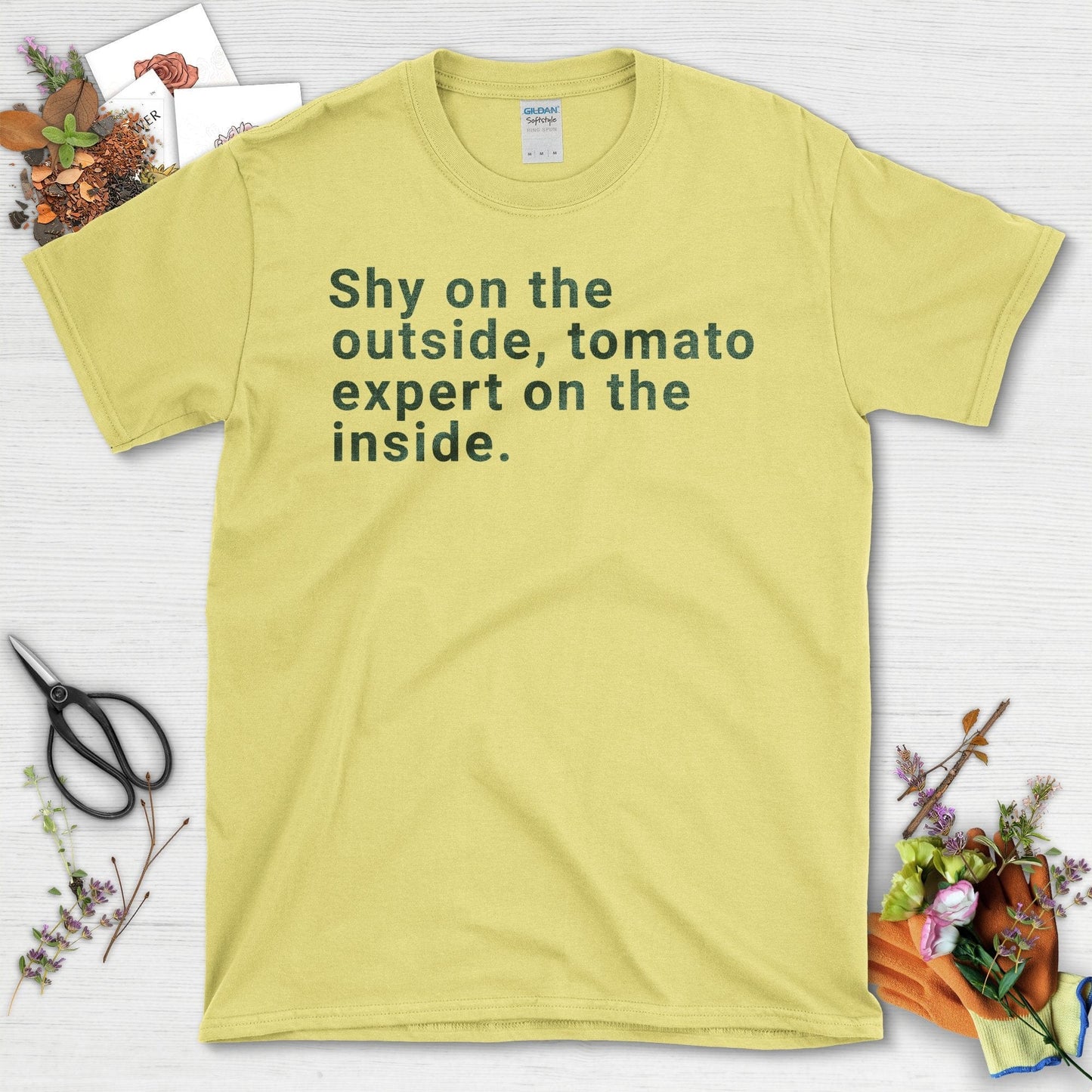 Shy on the Outside Tomato Expert on the Inside T-Shirt Cornsilk / S T-Shirt