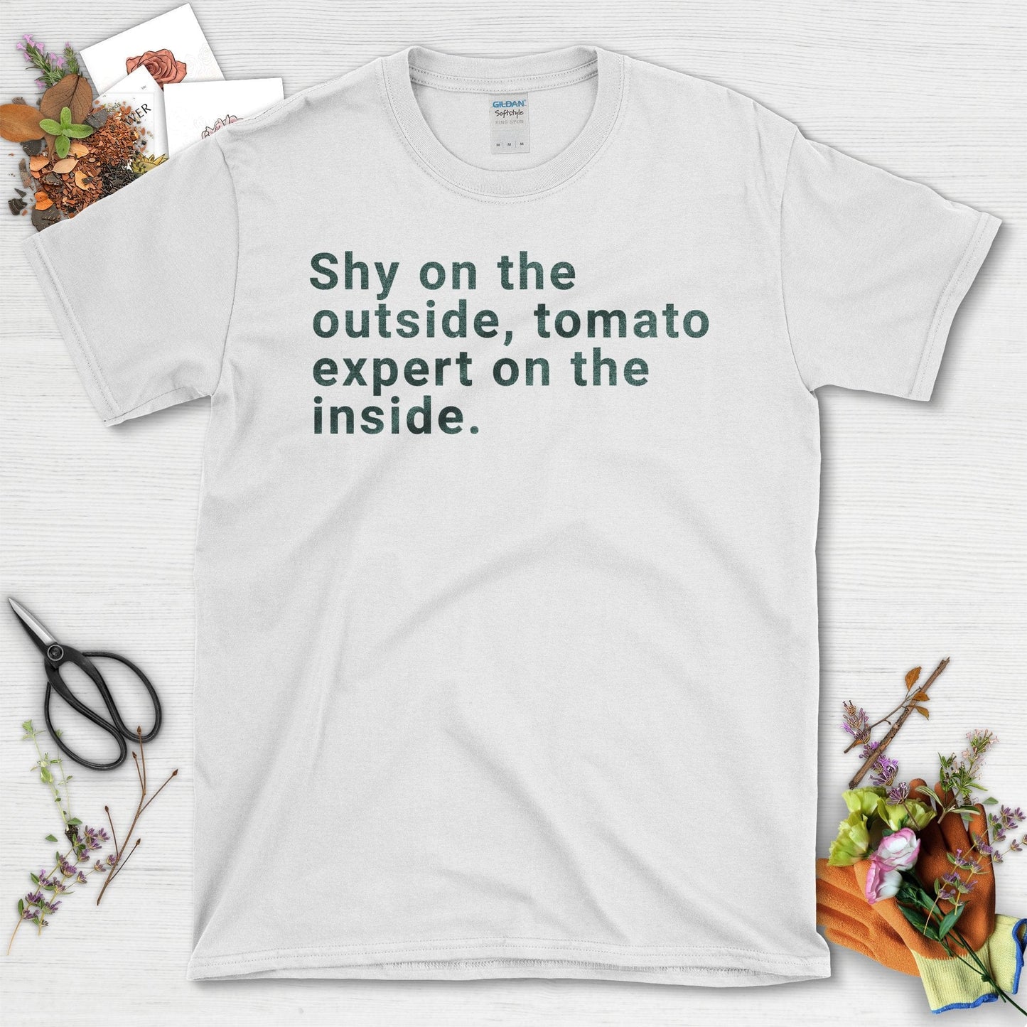 Shy on the Outside Tomato Expert on the Inside T-Shirt White / S T-Shirt