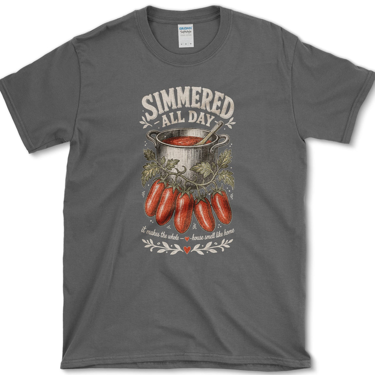 Simmered All Day T-Shirt S / Dark Heather Essential Tees