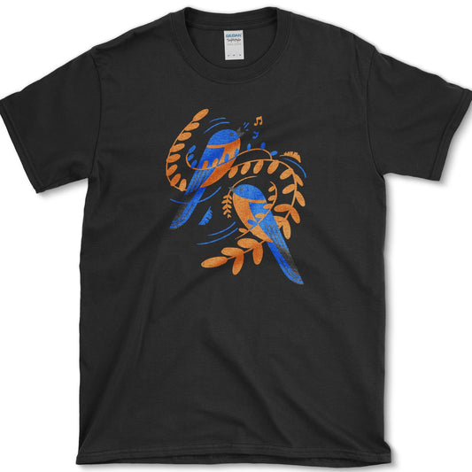 Singing Garden Birds T-Shirt Black / S Essential Tees