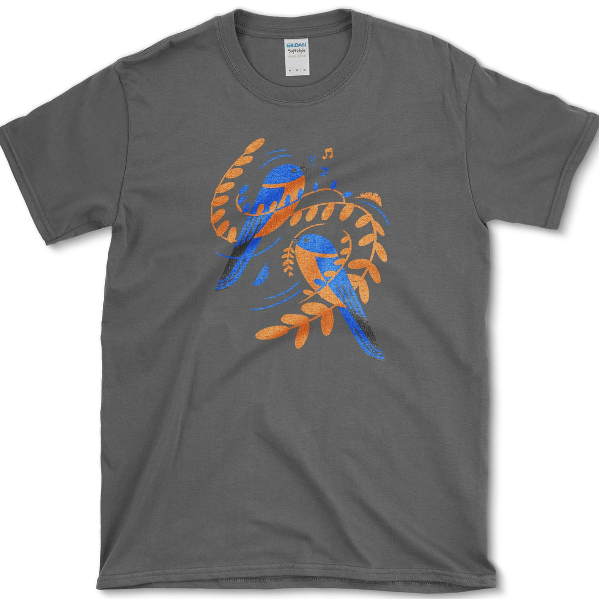 Singing Garden Birds T-Shirt Dark Heather / S Essential Tees
