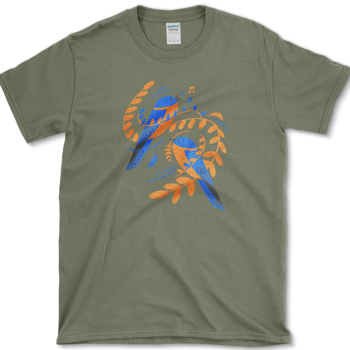 Singing Garden Birds T-Shirt Military Green / S Essential Tees
