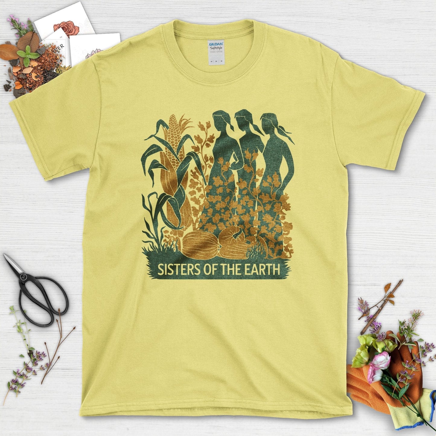 Sisters of the Earth T-Shirt T-Shirts / S / Cornsilk Physical Item