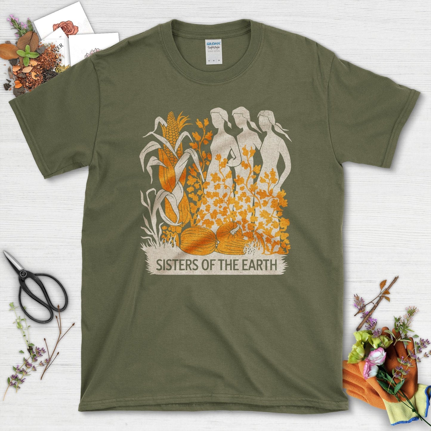 Sisters of the Earth T-Shirt T-Shirts / S / Military Green Physical Item