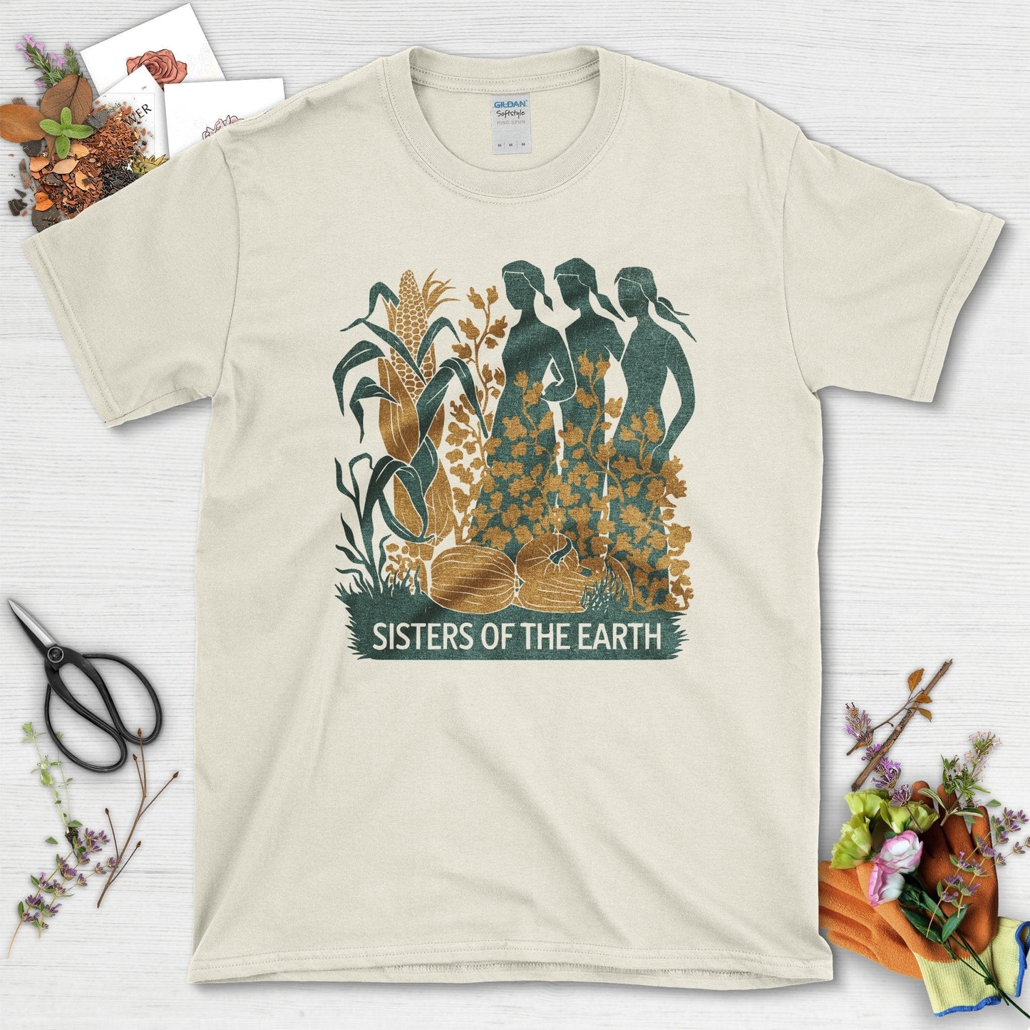 Sisters of the Earth T-Shirt T-Shirts / S / Natural Physical Item