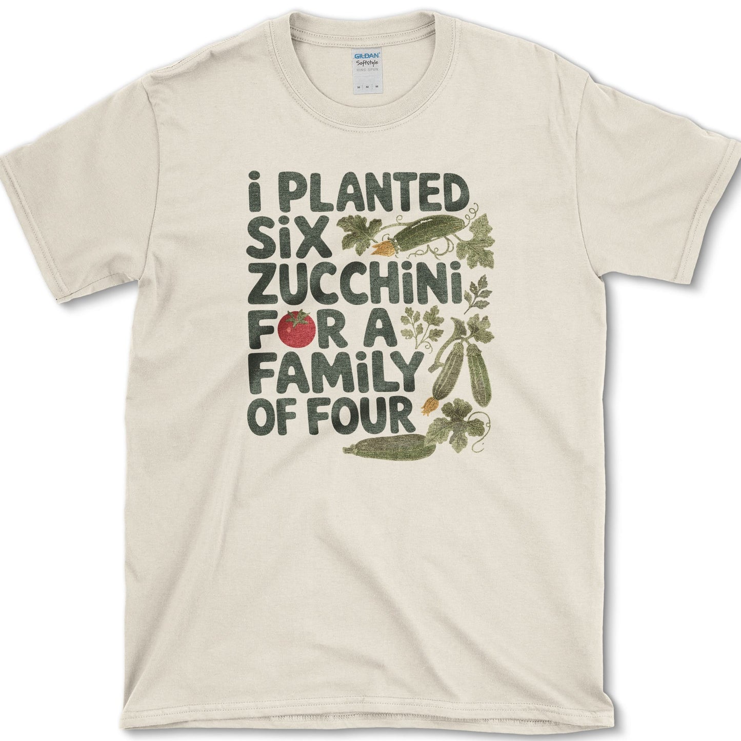 Six Zucchini Family of Four T-Shirt S / Natural Essential Tees