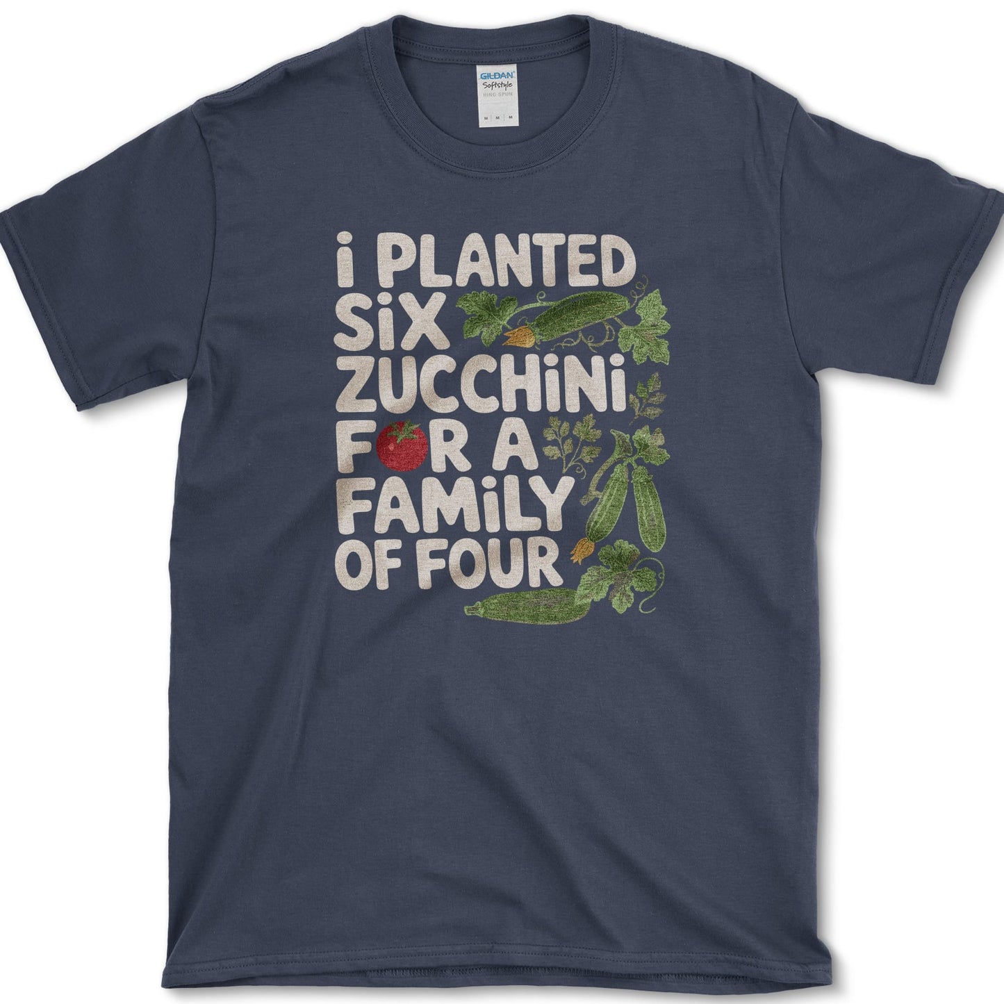 Six Zucchini Family of Four T-Shirt S / Navy Essential Tees