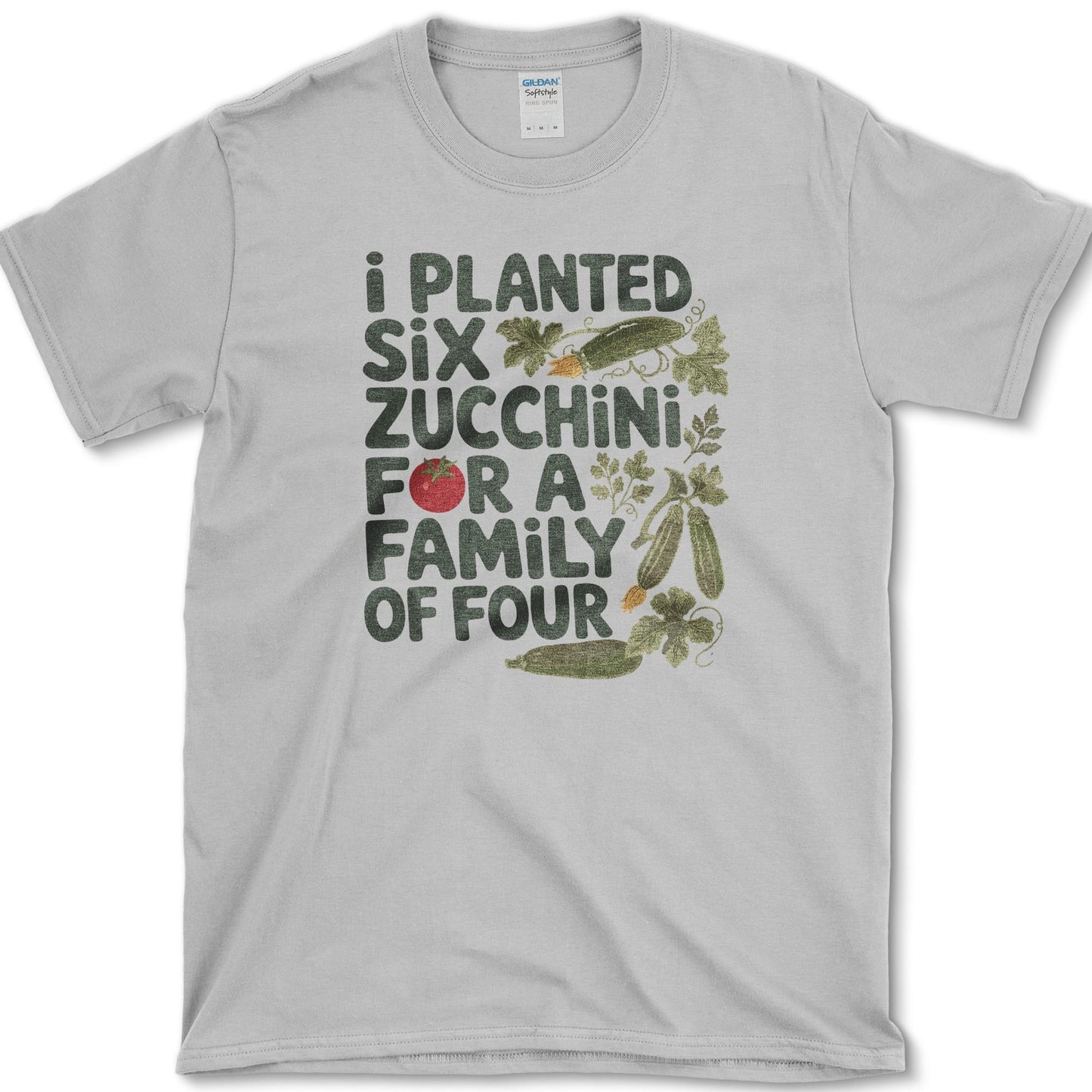 Six Zucchini Family of Four T-Shirt S / Sport Grey Essential Tees