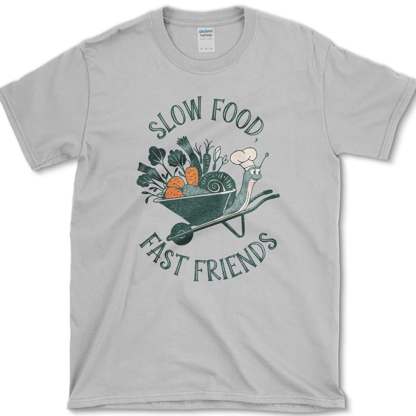 Slow Food Fast Friends T-Shirt Sport Grey / S Essential Tees