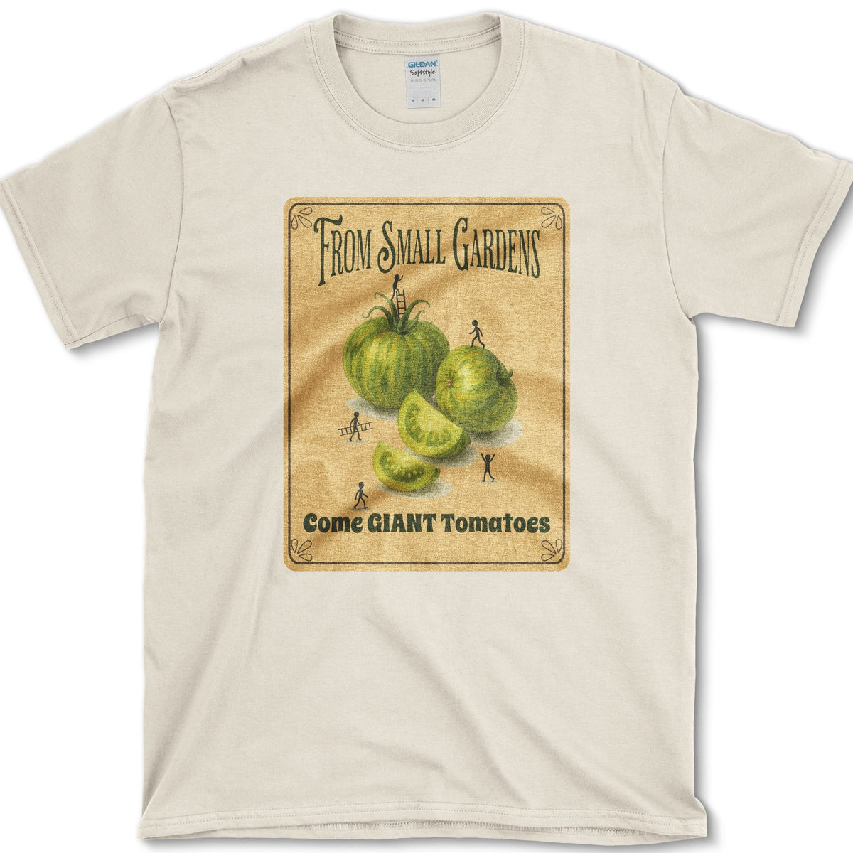 Small Gardens, Giant Tomatoes T-Shirt Natural / S Essential Tees