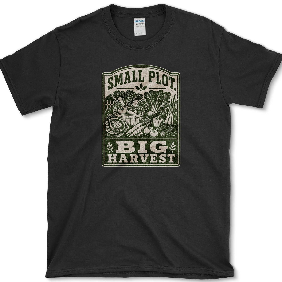 Small Plot, Big Harvest T-Shirt S / Black Essential Tees