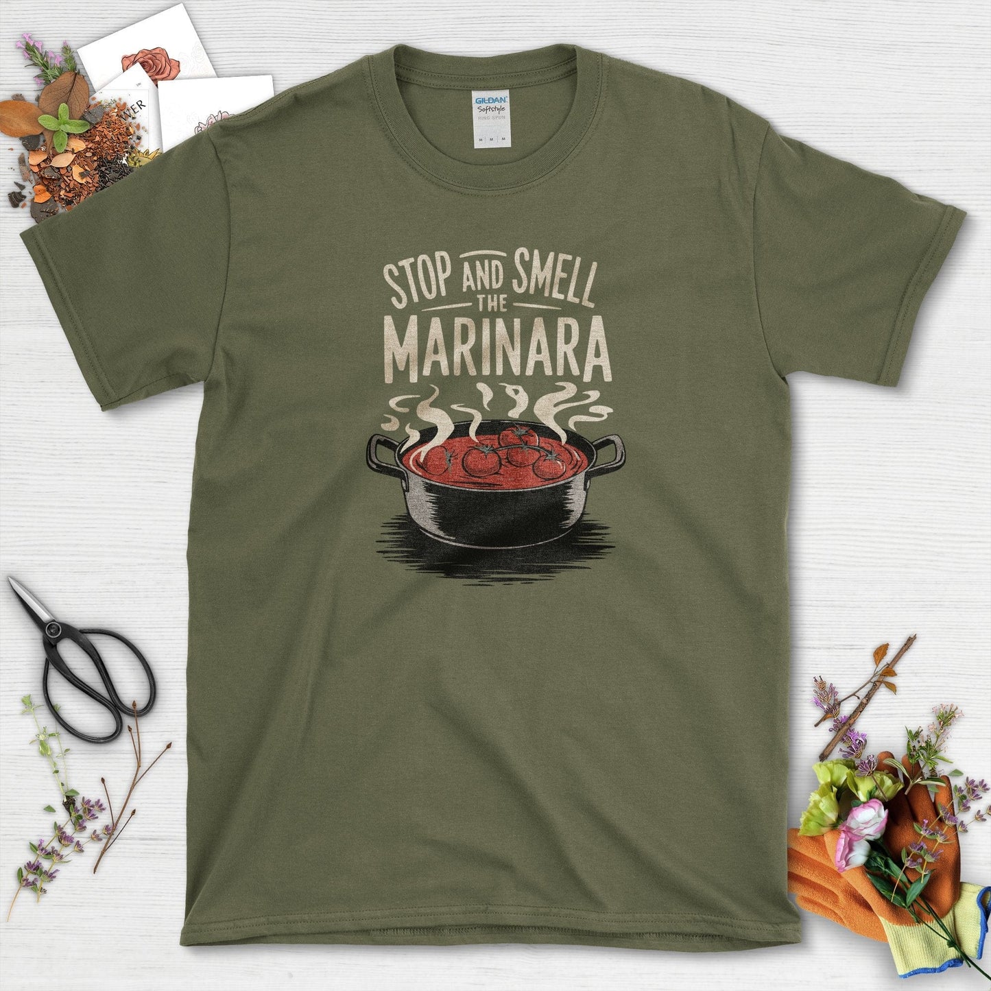 Smell The Marinara T-Shirt Military Green / S T-Shirt