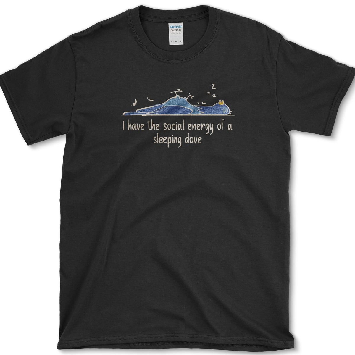 Social Energy of Sleeping Dove T-Shirt Black / S Essential Tees
