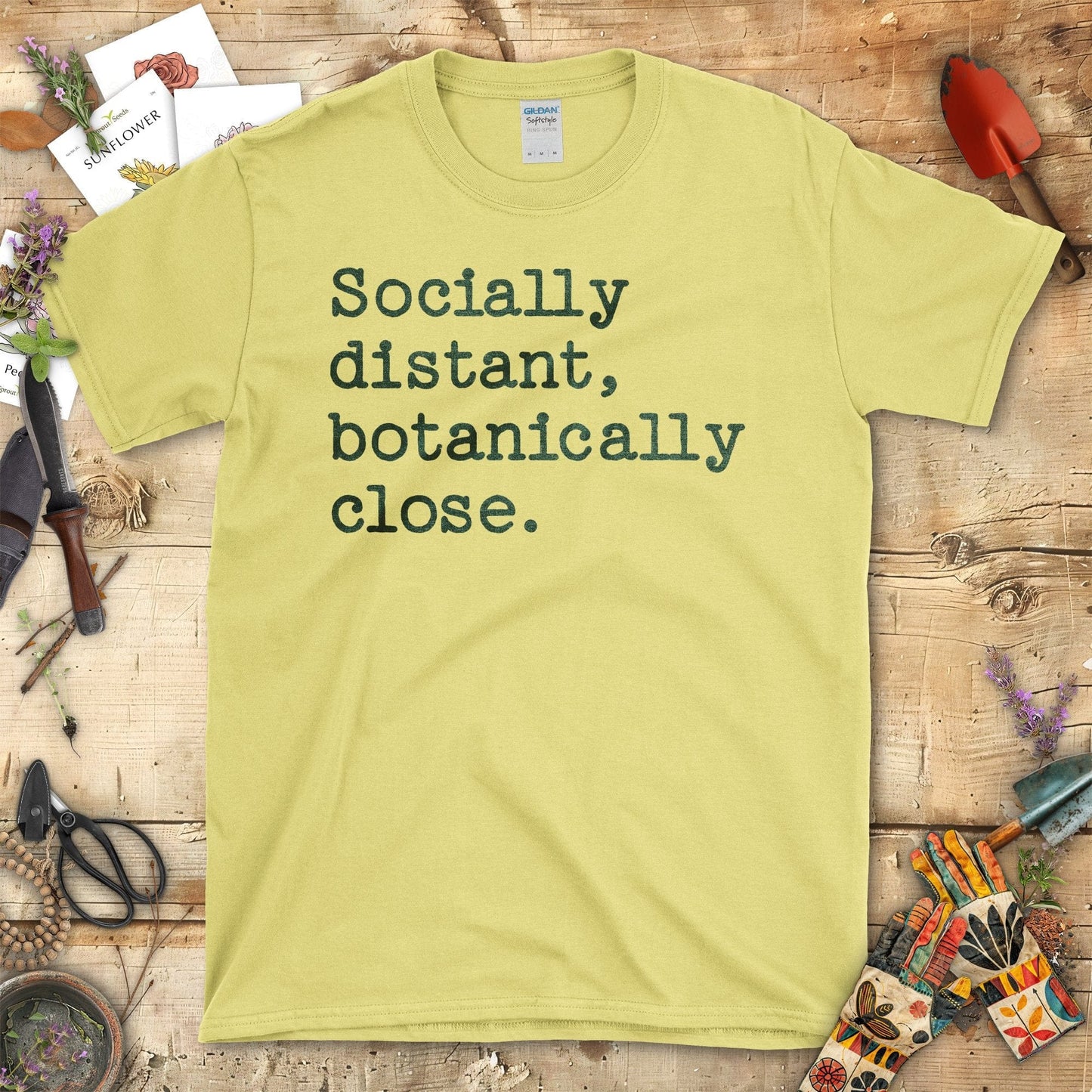 Socially distant botanically close statement T-Shirt Cornsilk / S T-Shirt