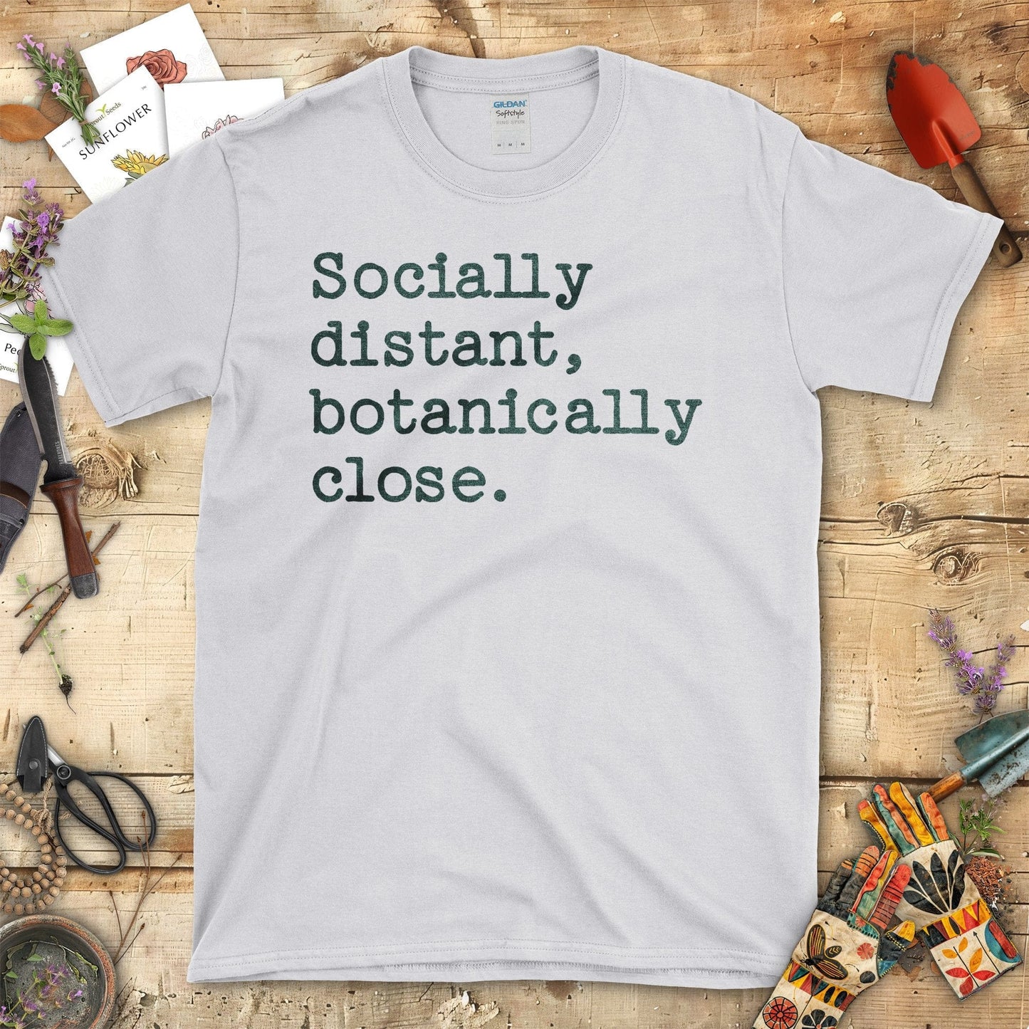 Socially distant botanically close statement T-Shirt Sport Grey / S T-Shirt