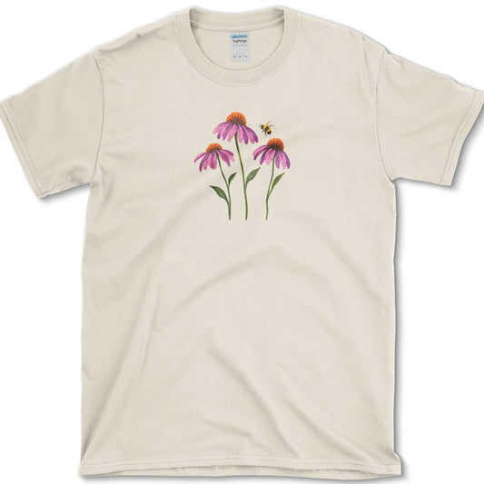 Soft Coneflowers T-Shirt Natural / S Essential Tees
