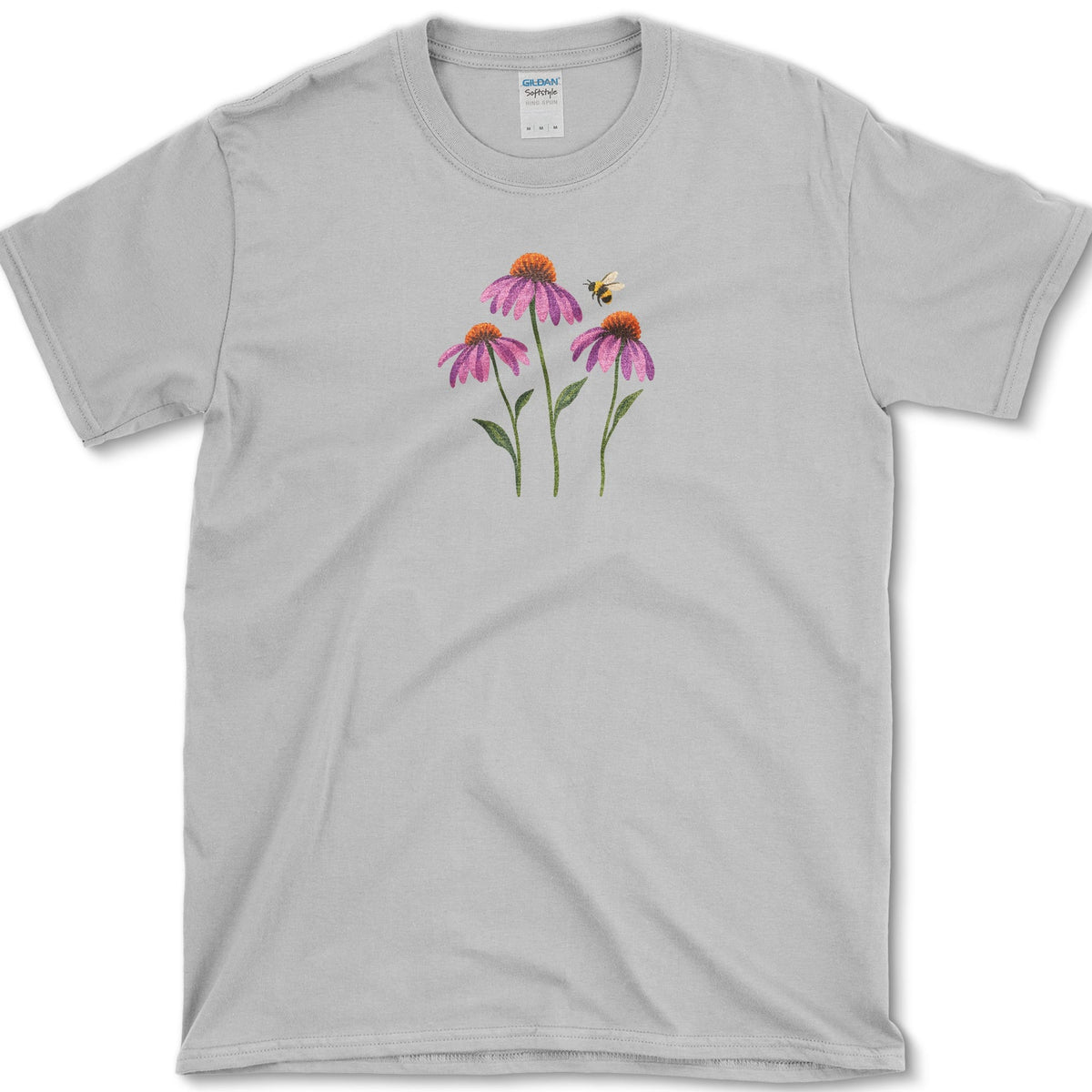 Soft Coneflowers T-Shirt Sport Grey / S Essential Tees