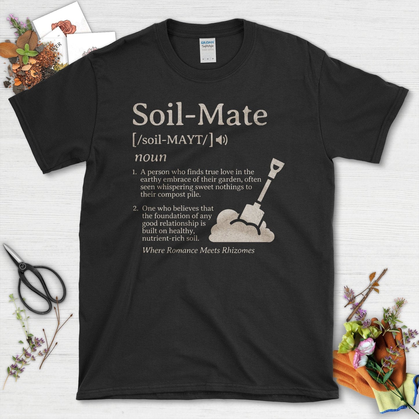 Soil-Mate Definition Funny Garden Lover T-Shirt Black / S T-Shirt