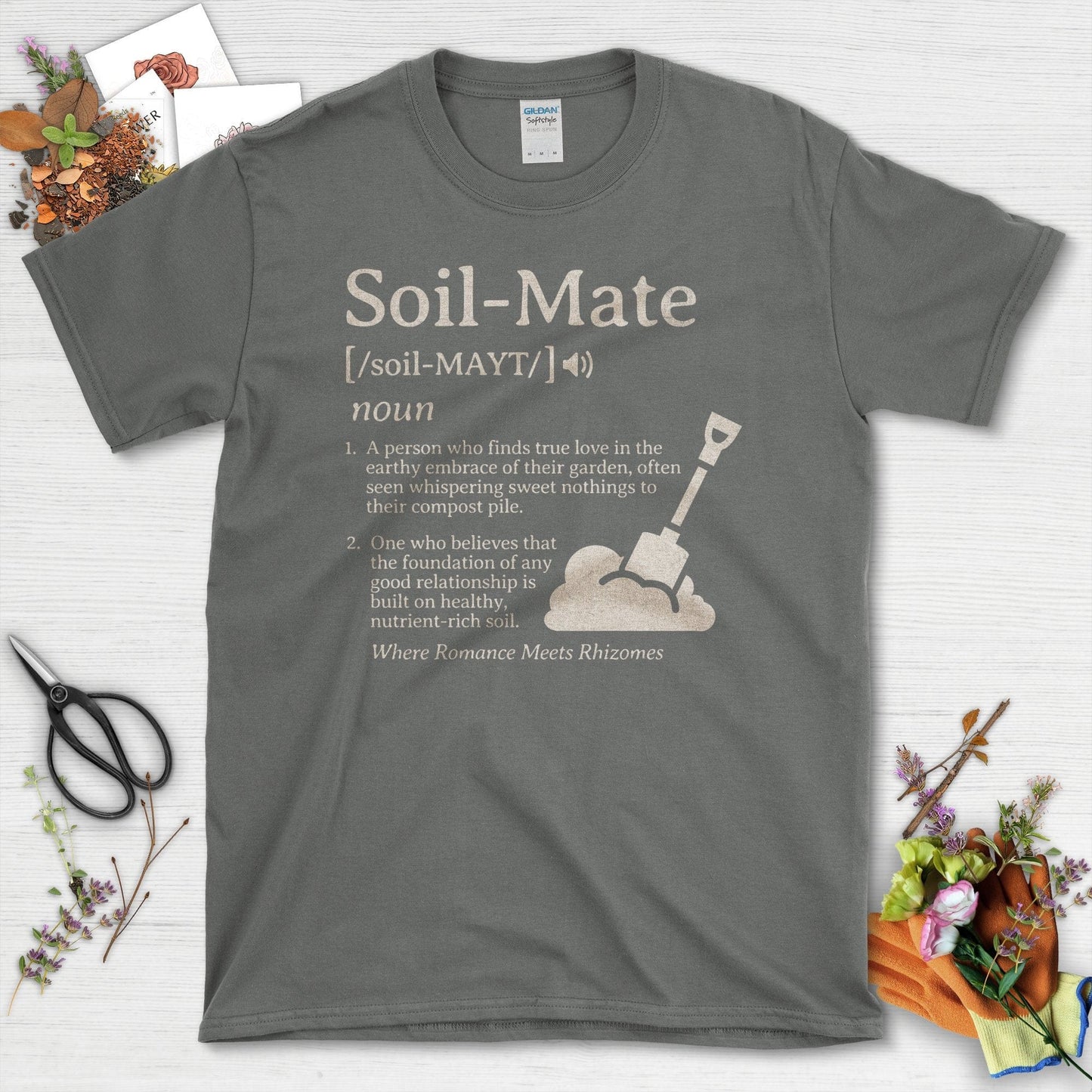 Soil-Mate Definition Funny Garden Lover T-Shirt Charcoal / S T-Shirt