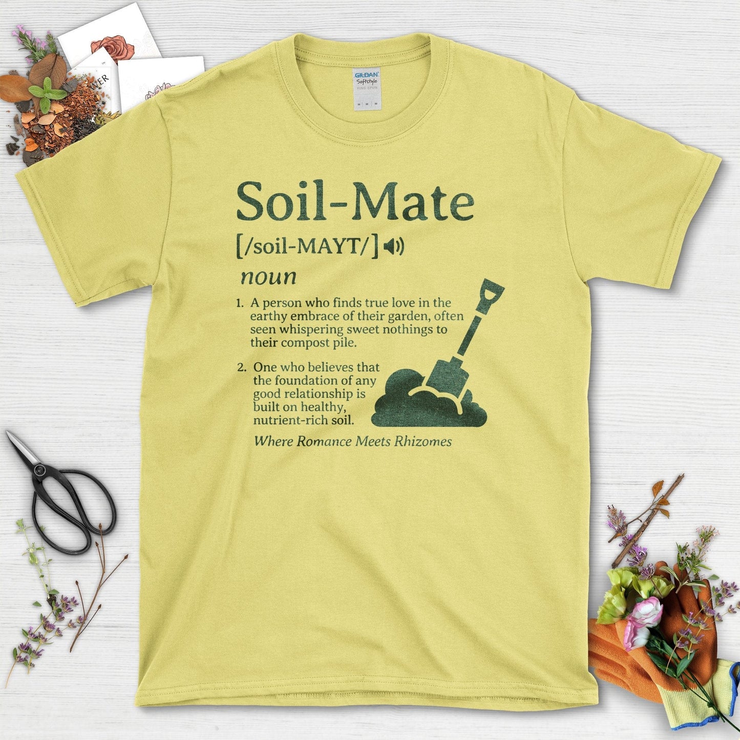 Soil-Mate Definition Funny Garden Lover T-Shirt Cornsilk / S T-Shirt