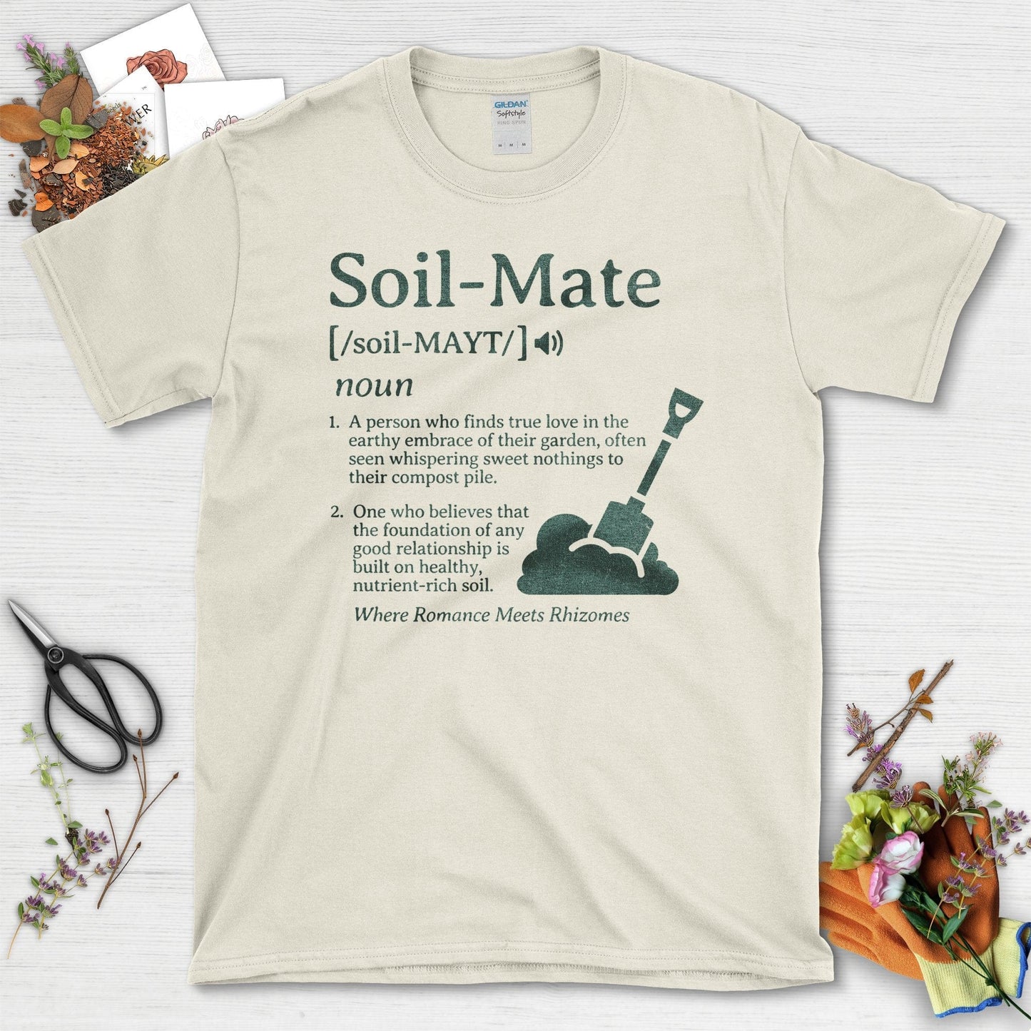 Soil-Mate Definition Funny Garden Lover T-Shirt Natural / S T-Shirt