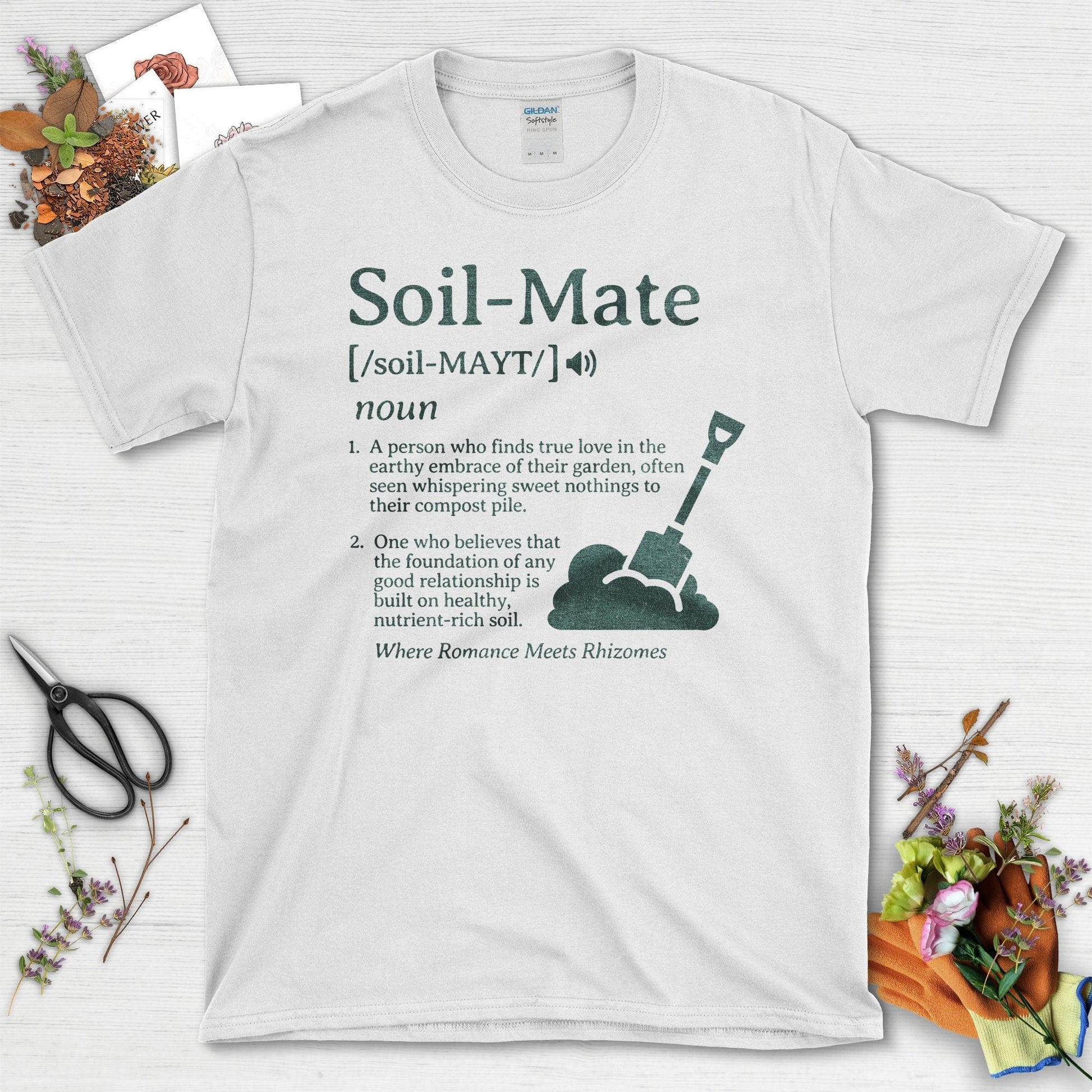 Soil-Mate Definition Funny Garden Lover T-Shirt White / S T-Shirt