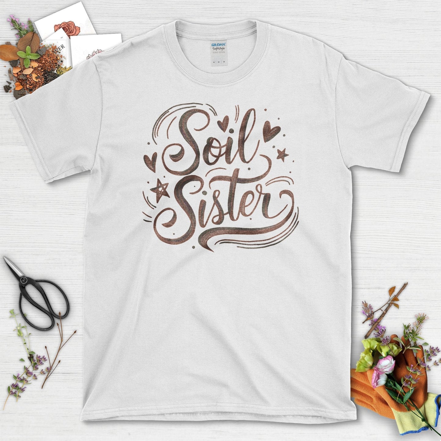 Soil Sister Garden and Gardening Theme T-Shirt White / S T-Shirt