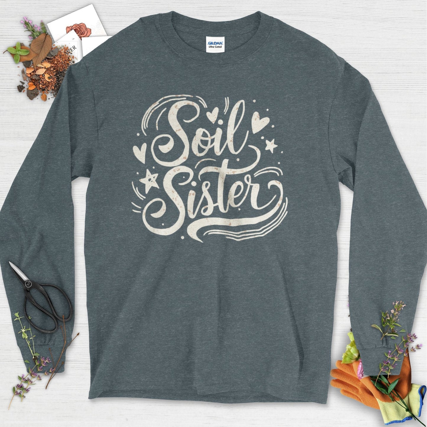 Soil Sister Garden Long Sleeve Dark Heather / S Physical Item