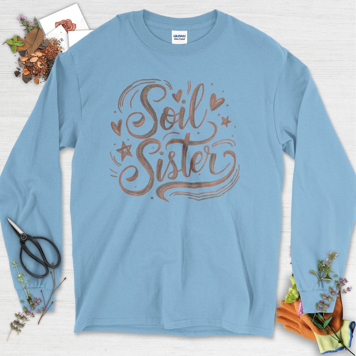 Soil Sister Garden Long Sleeve Light Blue / S Physical Item