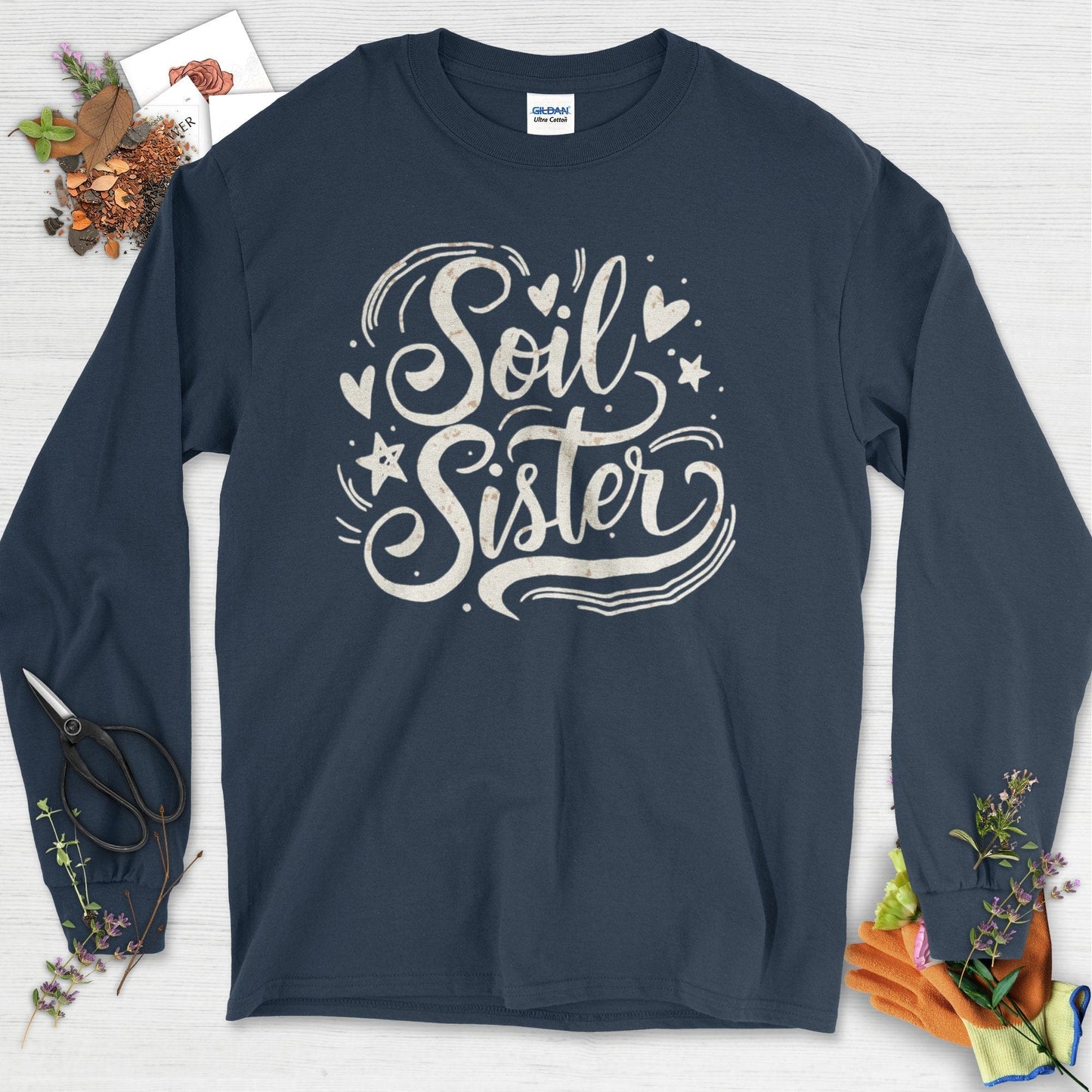 Soil Sister Garden Long Sleeve Navy / S Physical Item