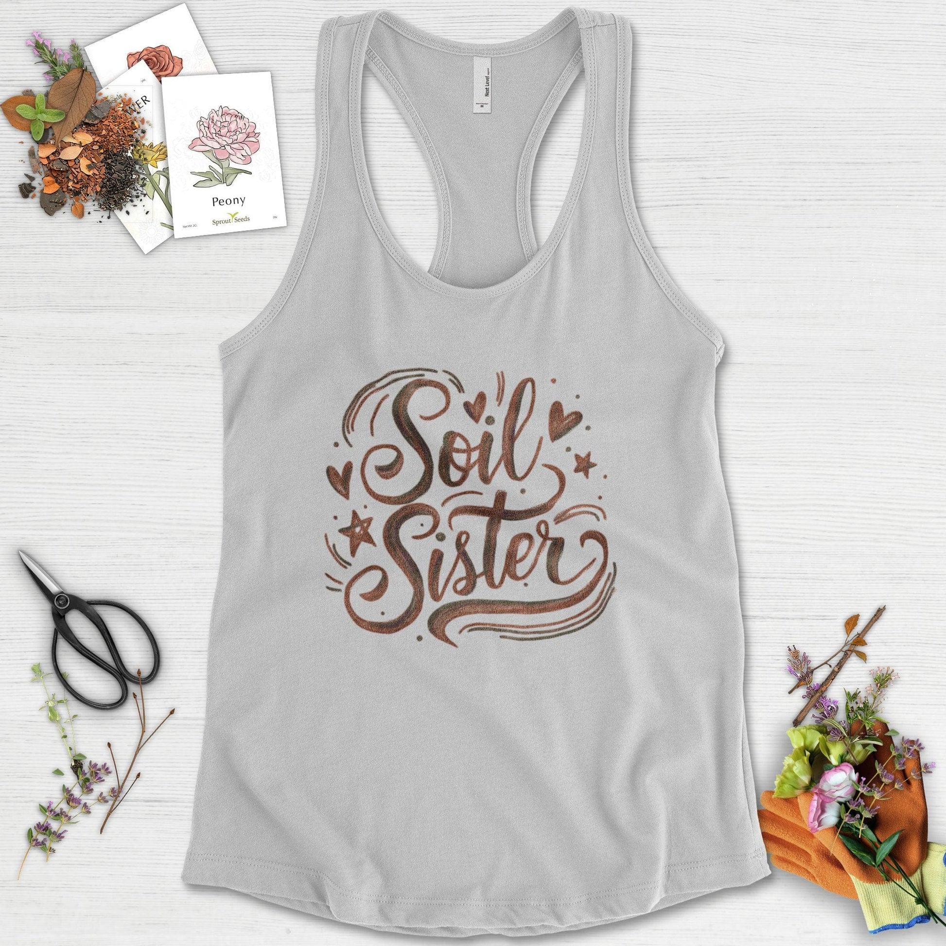 Soil Sister Garden Racerback Racerback / XS / Heather Grey Physical Item