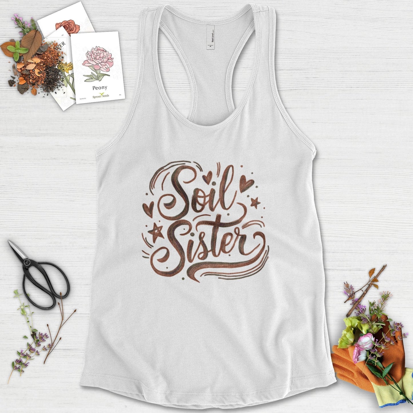 Soil Sister Garden Racerback Racerback / XS / White Physical Item