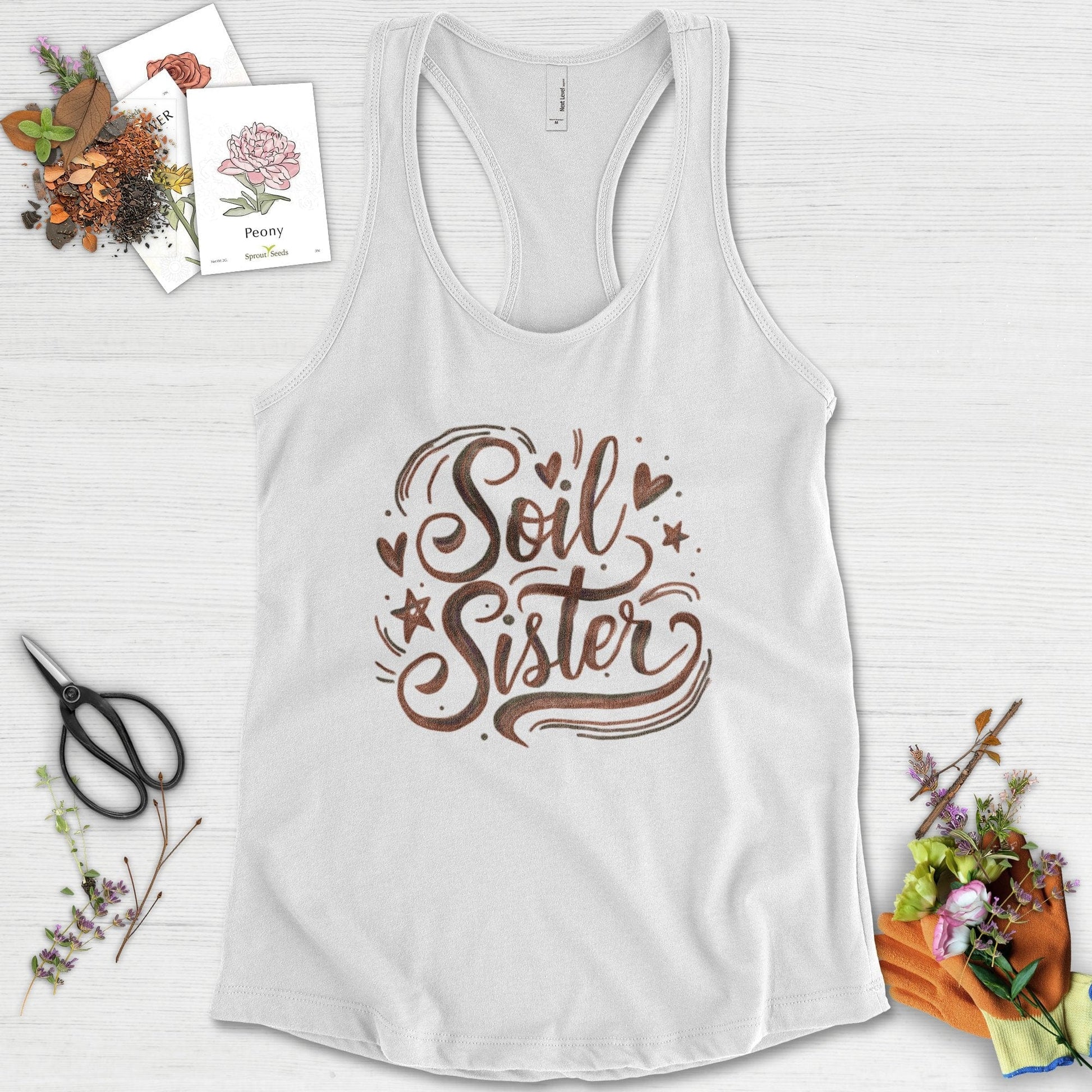 Soil Sister Garden Racerback Racerback / XS / White Physical Item