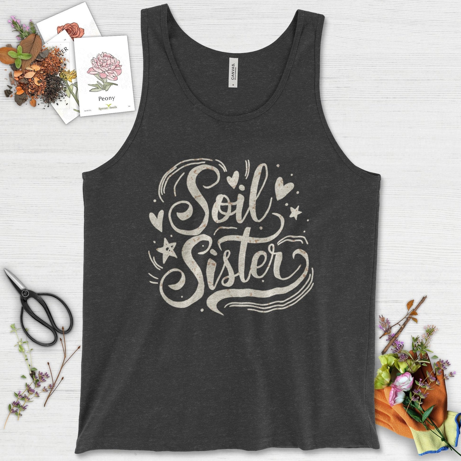 Soil Sister Garden Tank Top Dark Gray Heather / XS Physical Item
