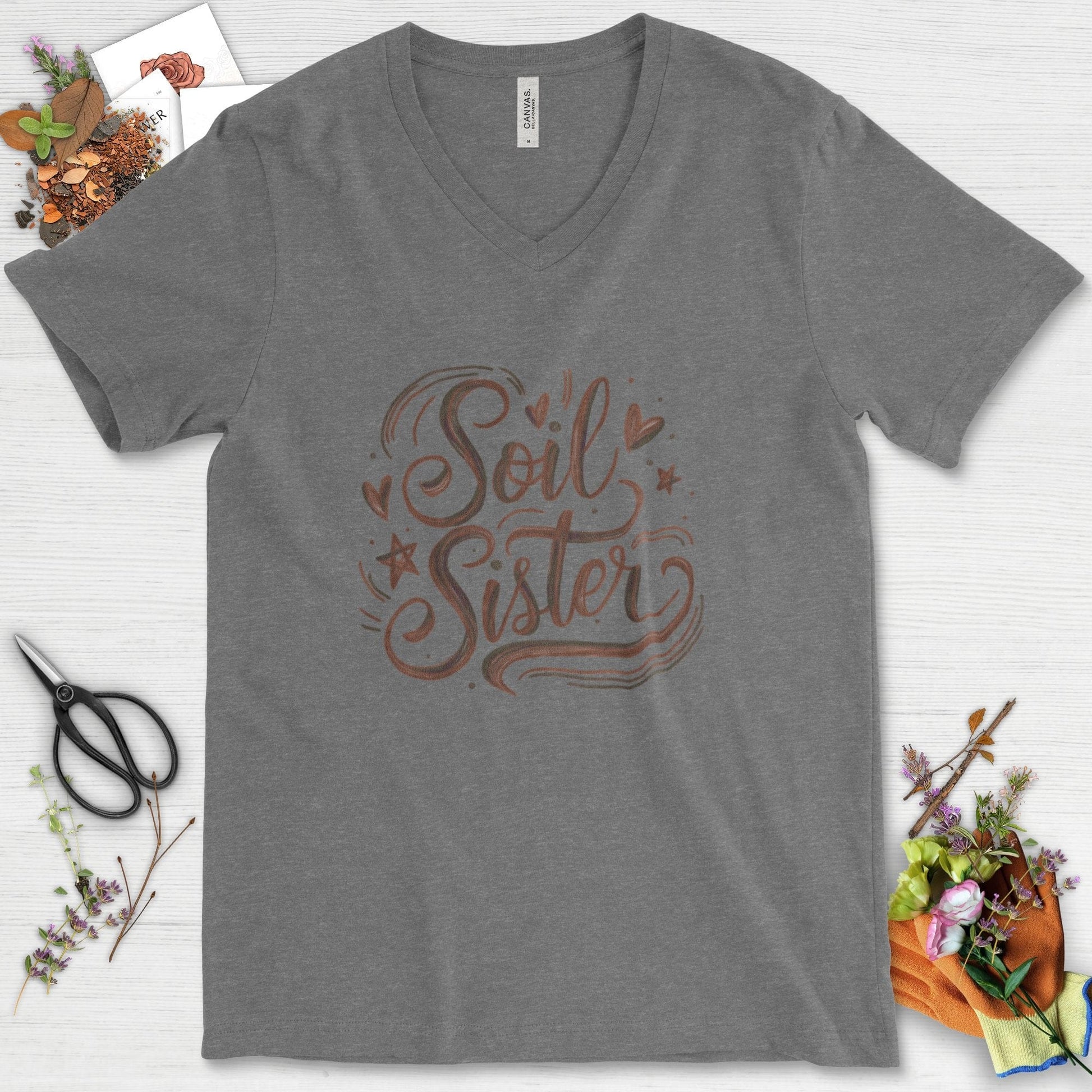Soil Sister Garden V-Neck Deep Heather / S T-Shirt
